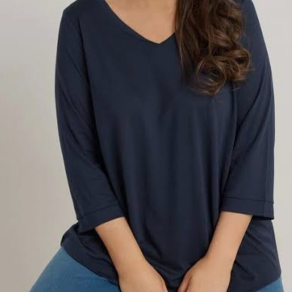 Avenue Dark Blue Long Sleeve Top